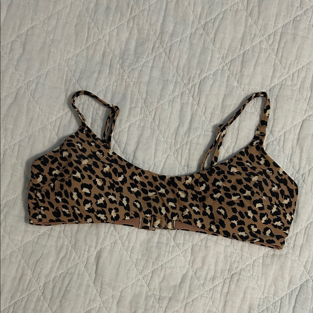 Aerie Leopard Print Bikini Top